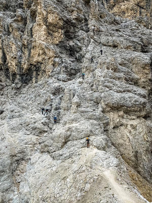 Kletterpassage im Abstieg